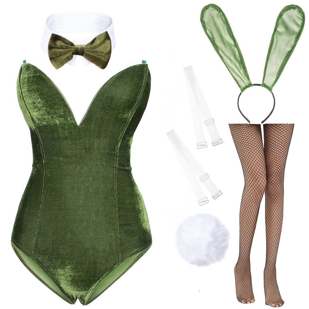 5436 Anime Bunny Girl Costume One Piece Bodysuit Halloween Cosplay Catsuit
